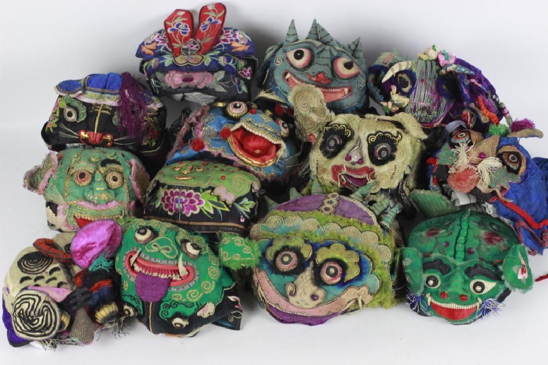 Rare Set of 13 Old Chinese Festival Hats (1 of 13)