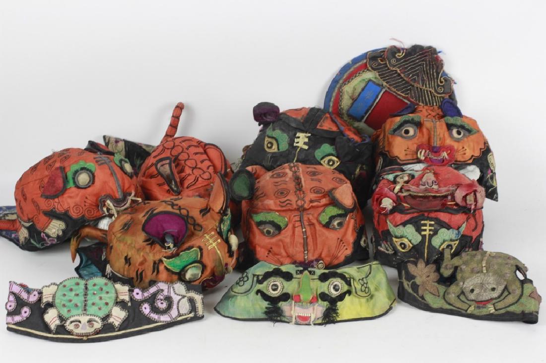 Rare Set of 10 Old Chinese Festival Hats (1 of 12)