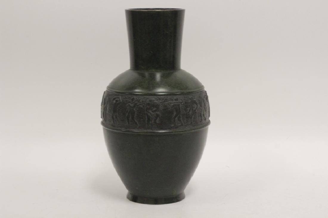 Art Deco Bronze Dark Green Vase (1 of 10)