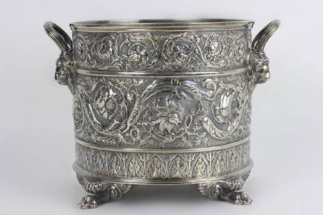 Paul Starr English Silver Footed Cooler Hallmarked: Paul Starr English Silver Footed Cooler, Hallmarked. w/ Alterations. Dimensions- H- 9â€œ x W- 8.5", Weight- 1221g. 39.26ozt