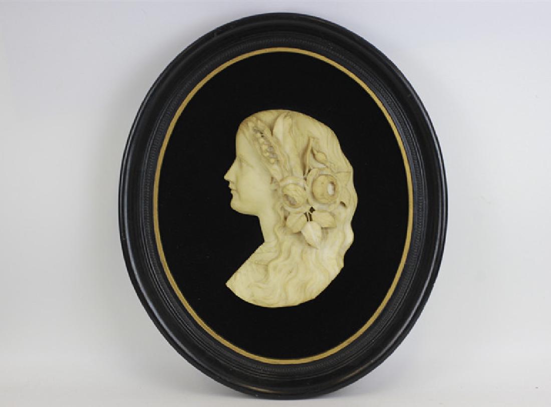 19thc Carved Marble Profile Bust of Young Girl (1 of 5)
