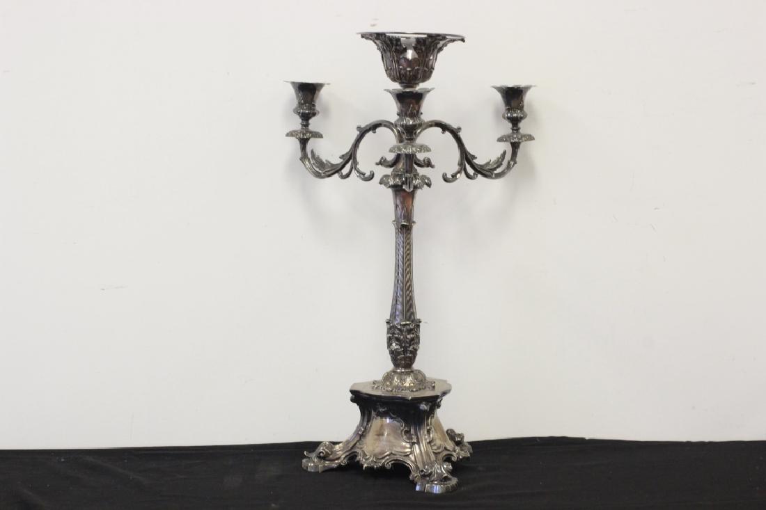 Very Large Old English Silverplated Epergne: Very Large Old English Silverplated Epergne/Centerpiece. Fully Marked. Dimensions- H-29" Dia-18"