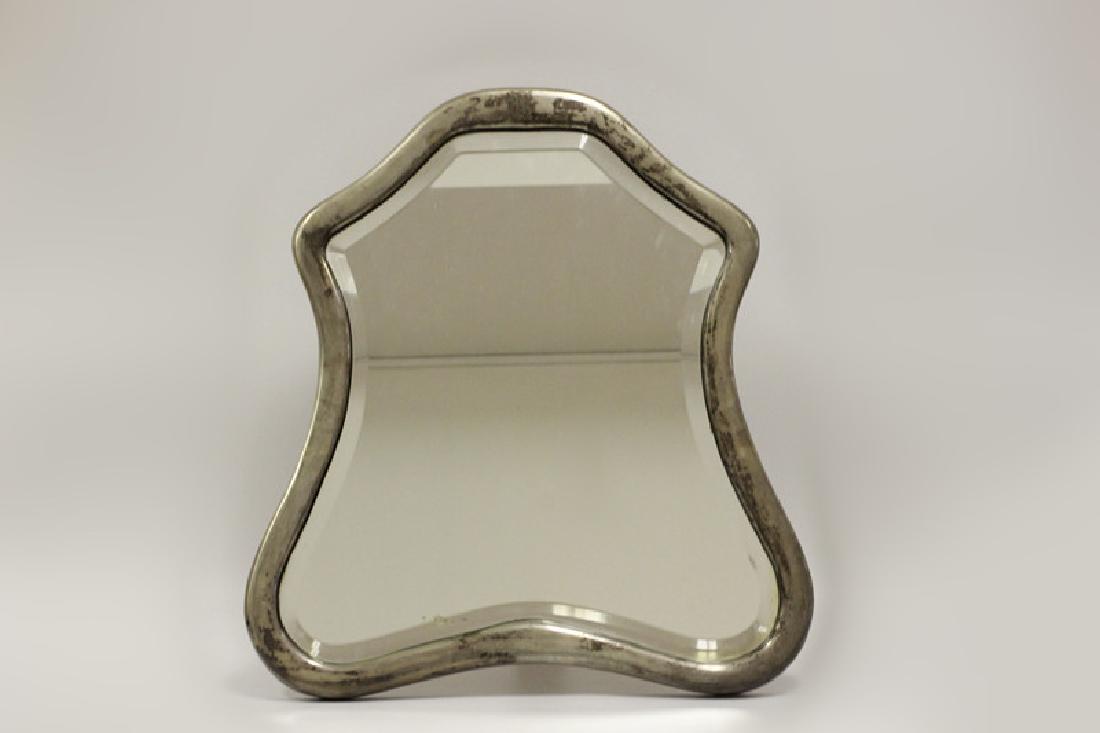 Large Silver Framed Easel Form Table Mirror: Large Silver Framed Easel Form Table Mirror. Dimensions- W-17" x H-19"