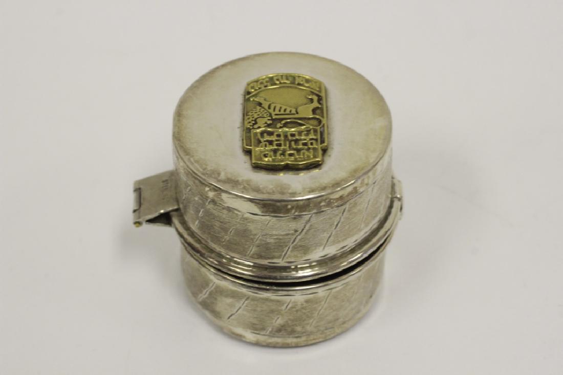 Judaica Sterling Silver Portable Candle Holder: Judaica Sterling Silver Portable Candle Holder, Hallmarked. Dimensions- H- 1.5" x Dia- 1.75". Weight- 31.8g./1.02ozt.
