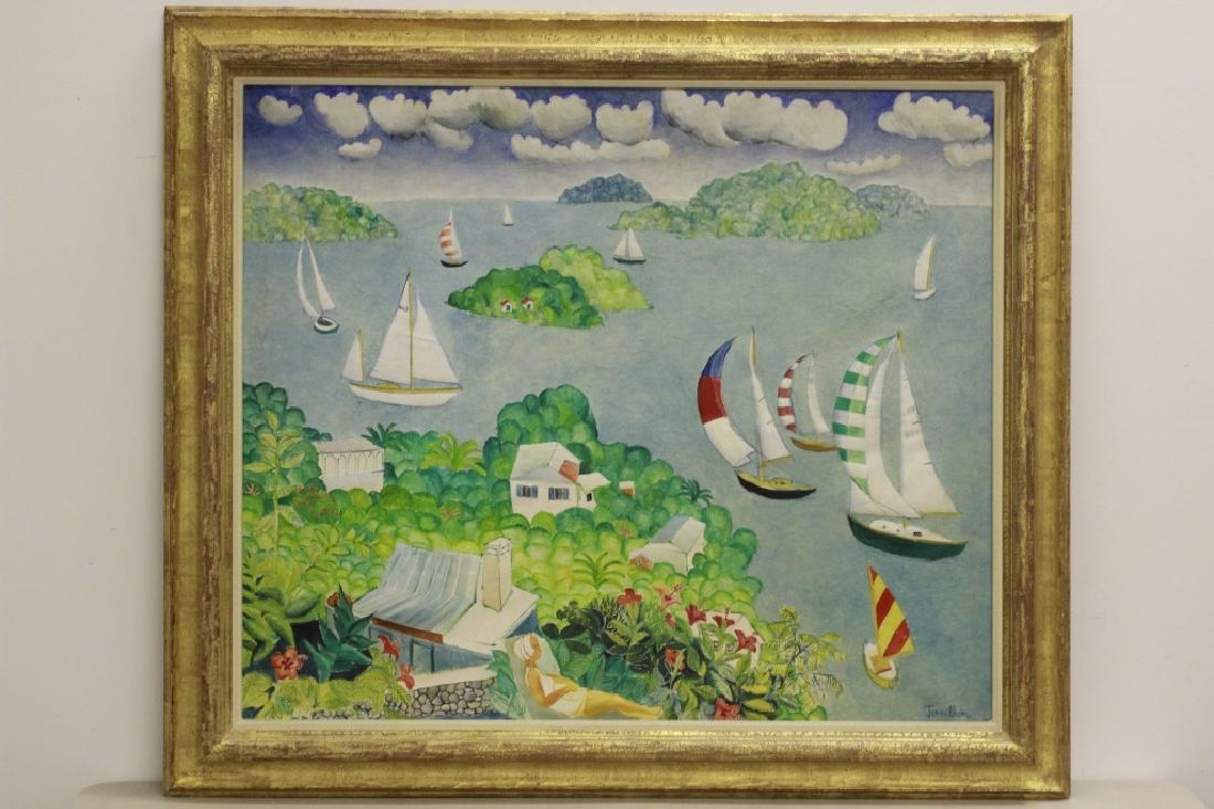 Oil on Canvas of Sailboat Scene Signed (1 of 7)