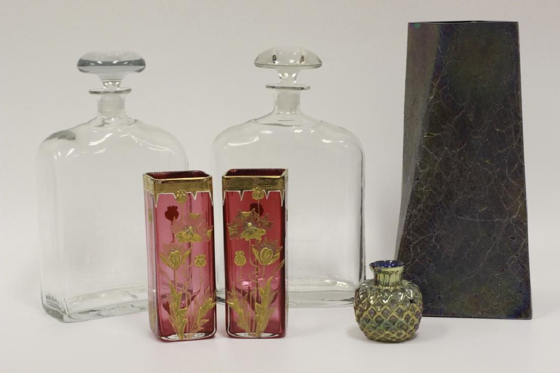 6pc Lot of Art Glass Vases & Decanters (1 of 6)