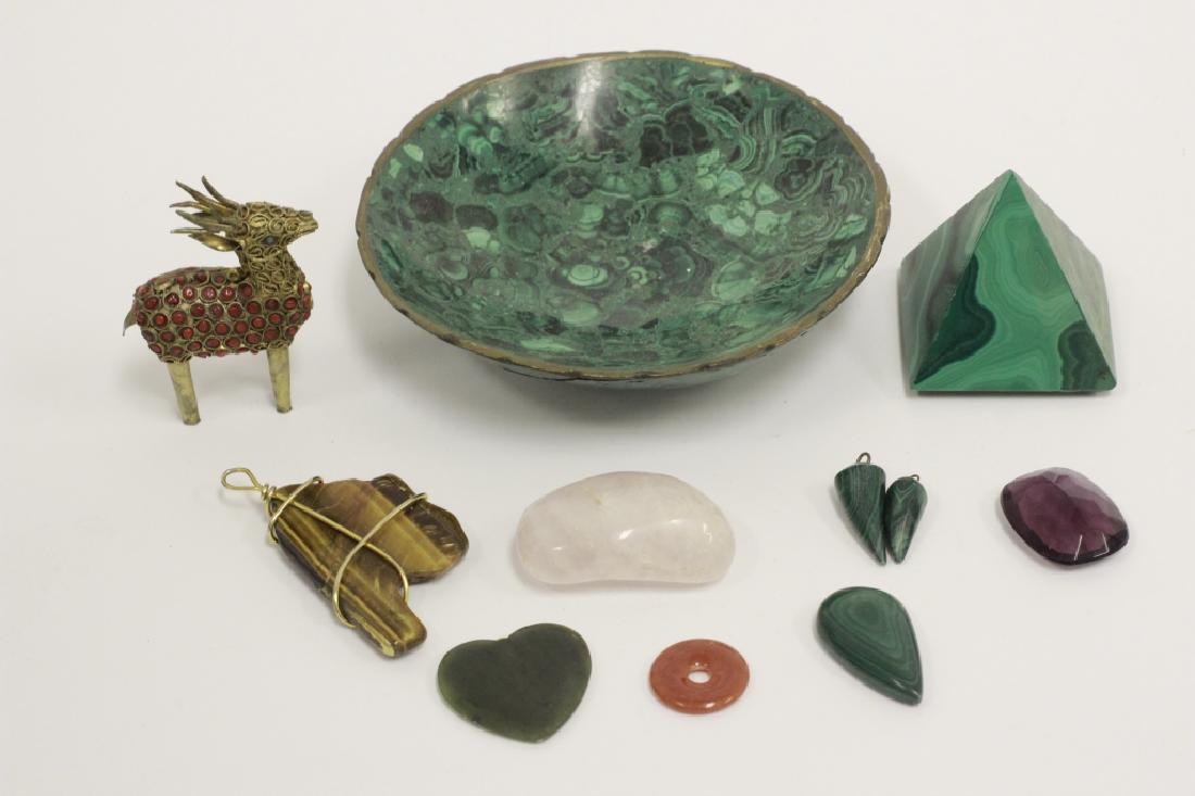 Lot of Jade, Malachite, Tiger Eye, Rock Crystal (1 of 8)