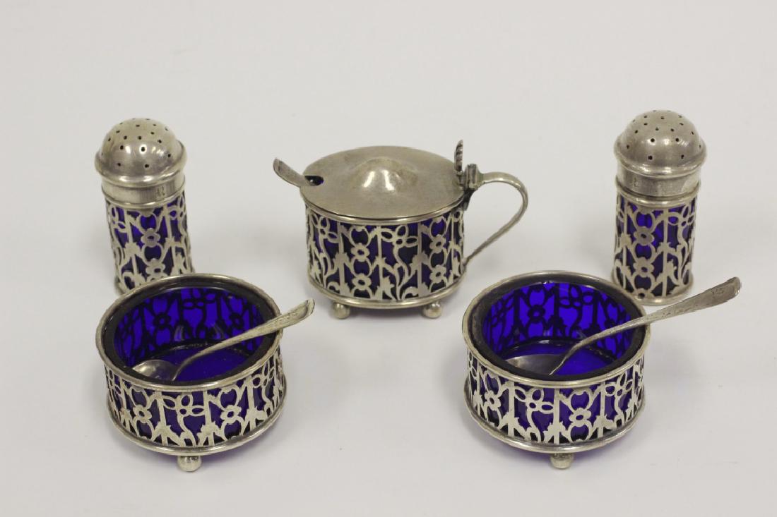 8PC Gorham Sterling Silver Set w/ Cobalt Liners (1 of 7)