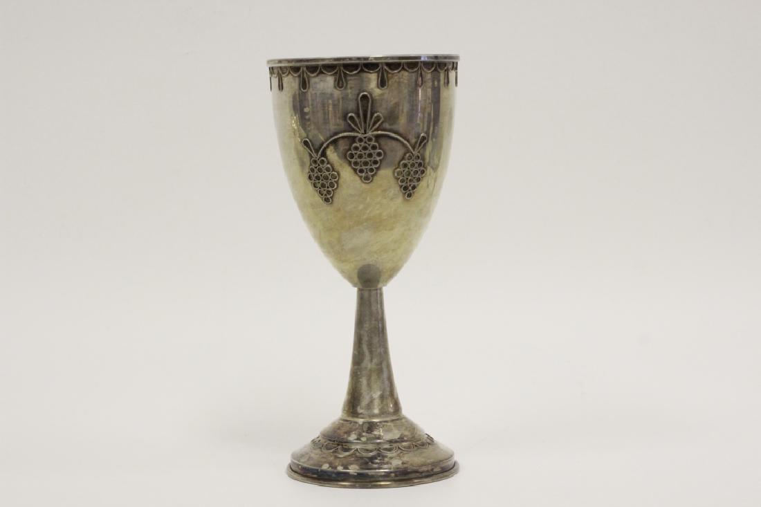 Large Judaica Sterling Silver Kiddush Cup (1 of 4)