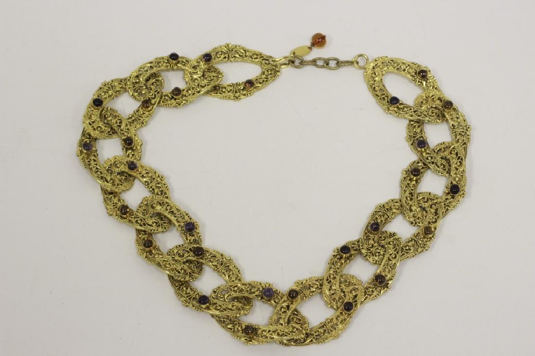 Unusual Vintage Chanel Gold Lace Link Necklace (1 of 6)
