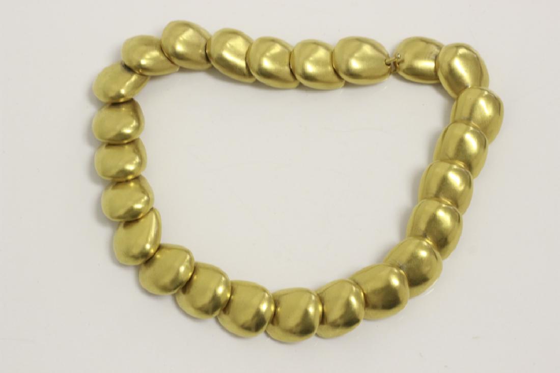 Gold Vintage Fish Scale Choker, Signed: Gold Vintage Fish Scale Choker, Signed. Dimensions- L-15".