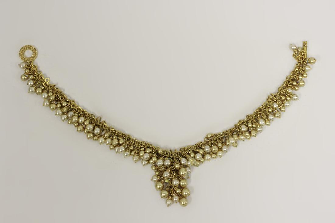 1 Vintage Costume Pearl/Gold Choker, Signed (1 of 6)