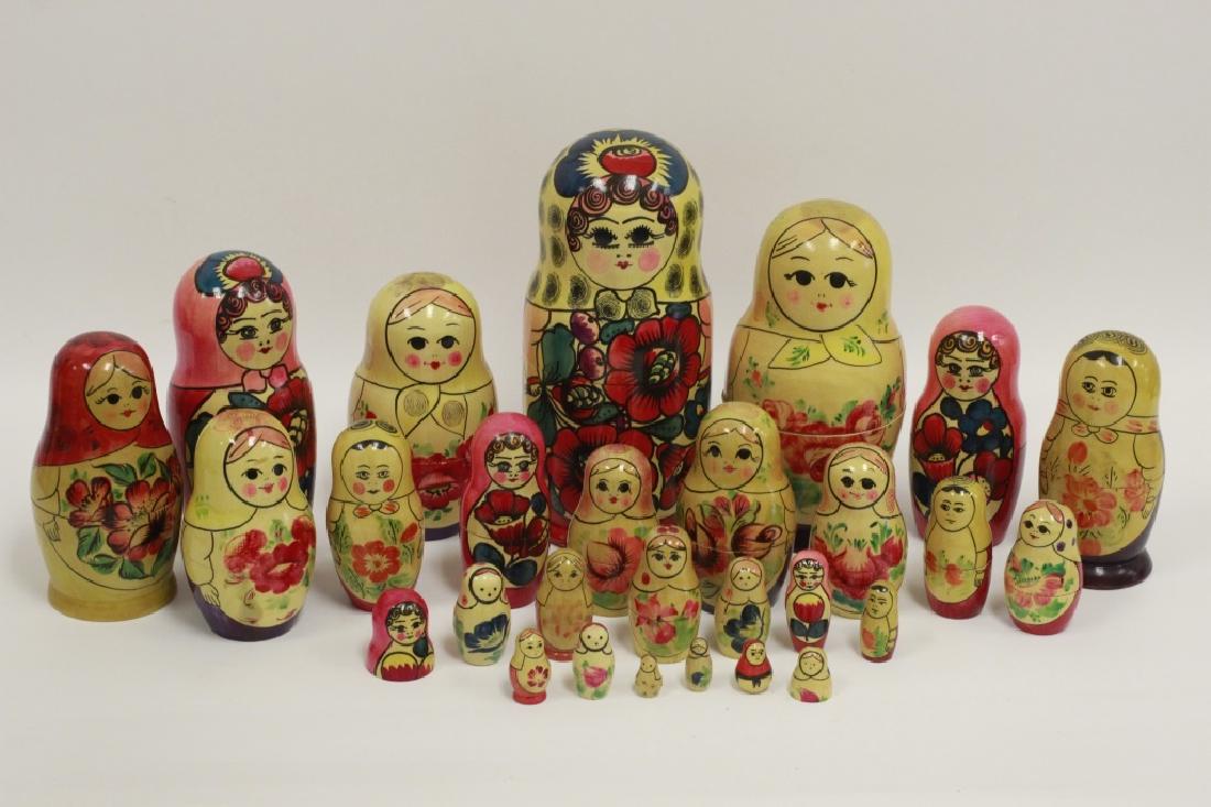 Large Lot of Russian Nesting Eggs (1 of 5)