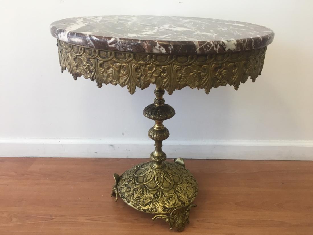 Small Metal & Marble Round Table (1 of 5)