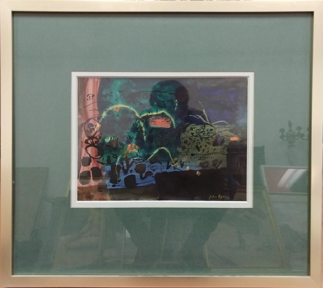 John Piper, American, Watercolor & Gauche: John Piper, American (Born 1946) Watercolor & Gauche on Paper, Signed . Sight- W-10" x L-14", Frame- W-22" x L-25".