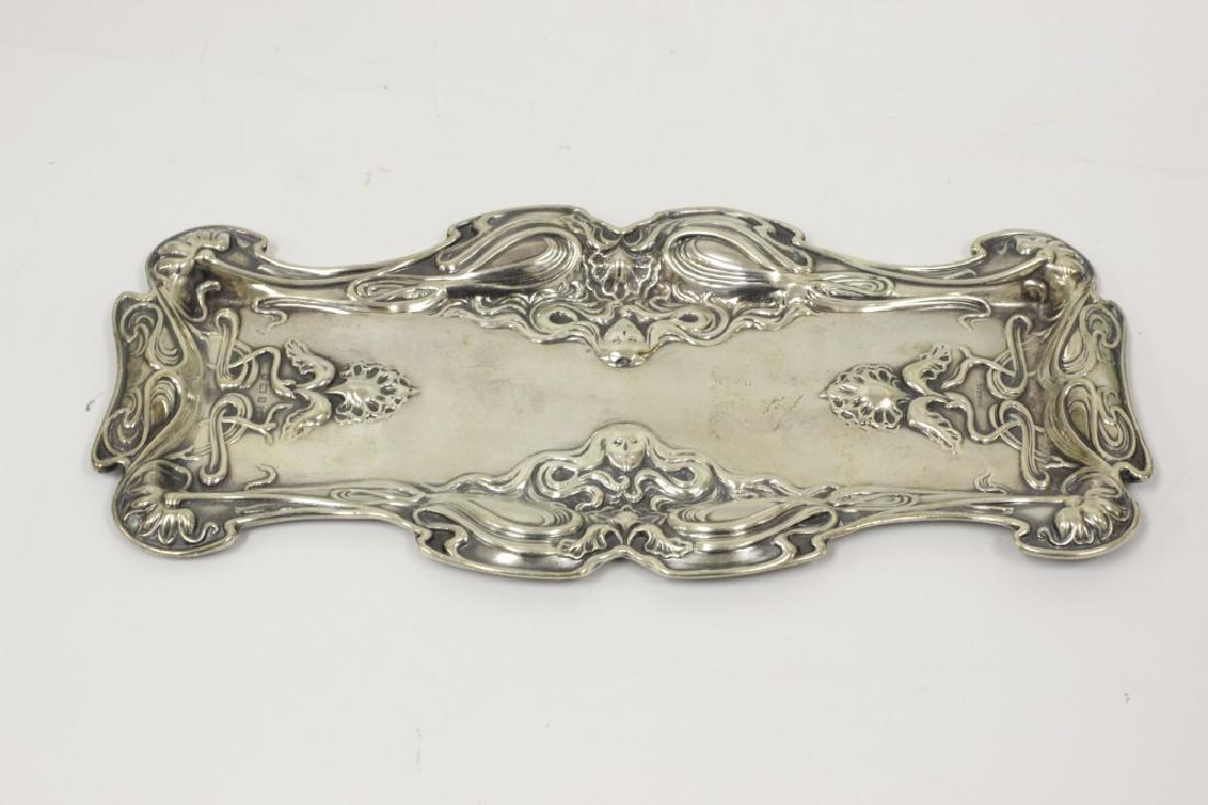 Art Nouveau English Sterling Silver Pen Tray (1 of 4)