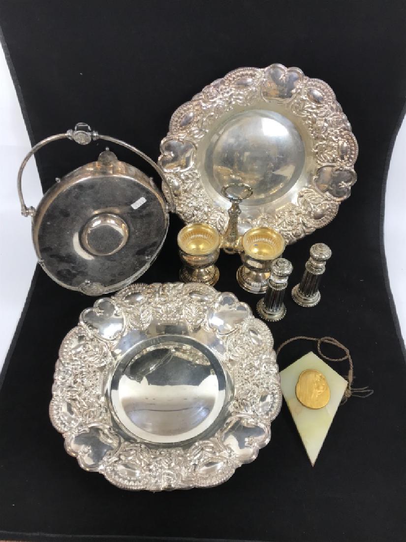 7pc Lot of Silver Plated Items & 1 Bronze item (1 of 7)