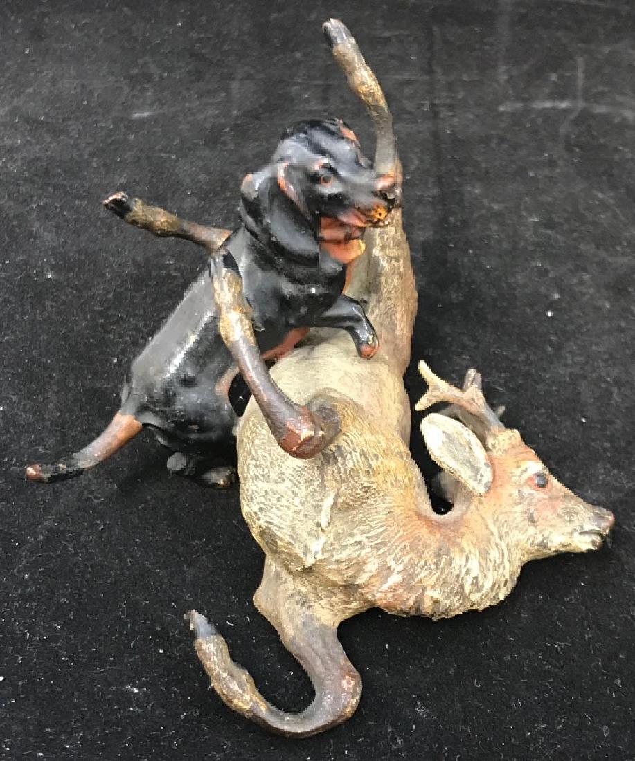 Polychromed Vienna Bronze Dog & Deer (1 of 4)
