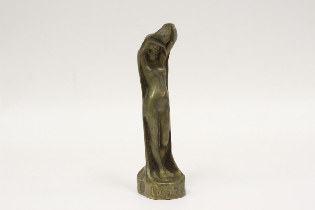 Art Nouveau Miniature Bronze Figure, Signed: Art Nouveau Miniature Bronze Figure of Nude Woman, Signed "H.S. Ringi Paris 1878" w/ Foundry Mark. Dimensions- H-5.5".