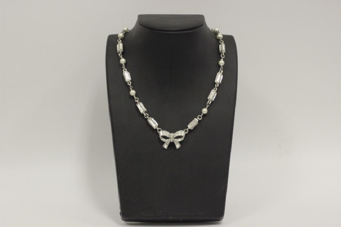 Chanel Vintage Short Crystal & Pearl Necklace (1 of 3)