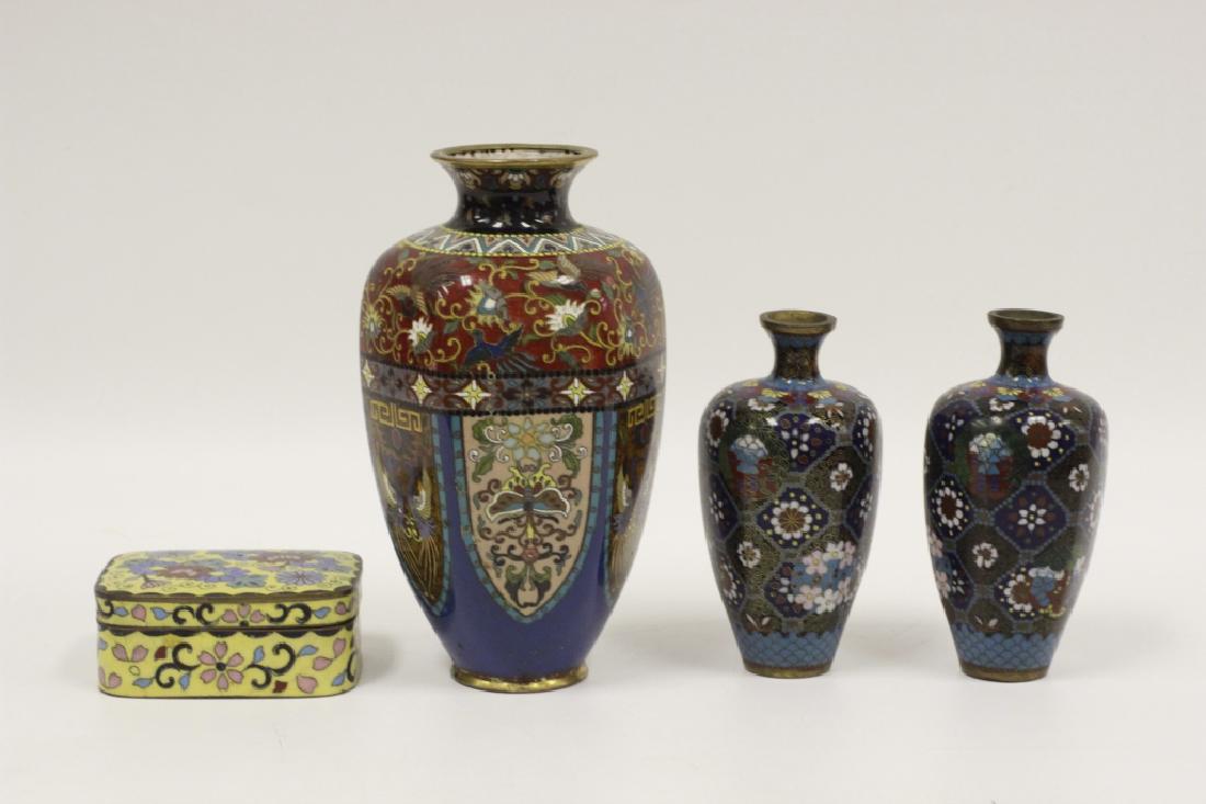 4 Japanese Cloisonne Meiji Period Items (1 of 5)