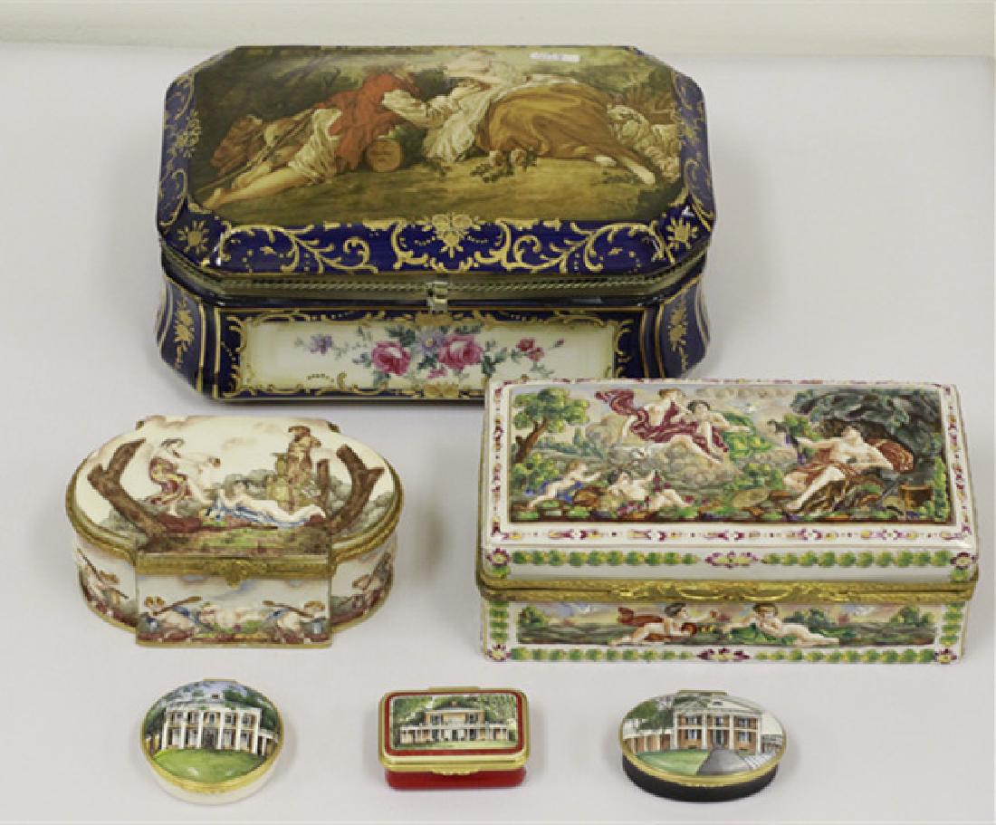 6pc Group Lot of Porcelain Boxes (1 of 9)