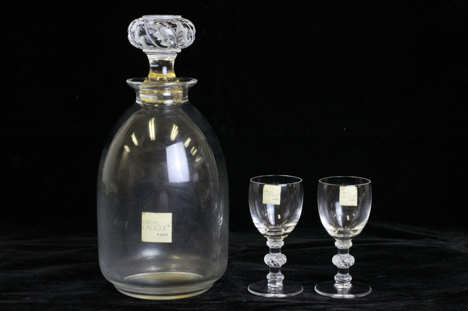 Lalique 3pc Set - Decanter & 2 Shot Glasses (1 of 5)