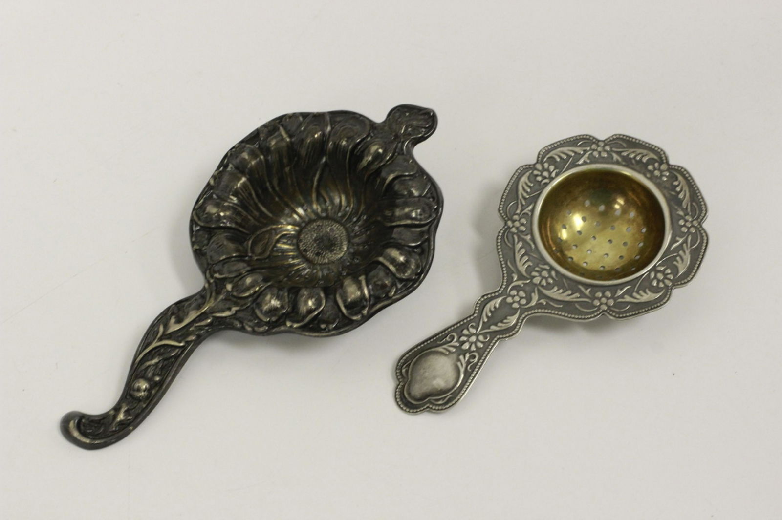Russian Silver Tea Strainer & 1 Other Tea Strainer (1 of 3)