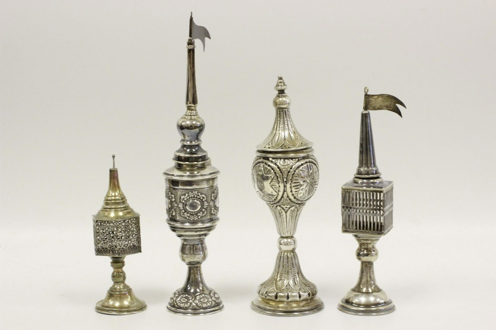 4pc Lot of Sterling Silver Judaica Spice Boxes (1 of 9)