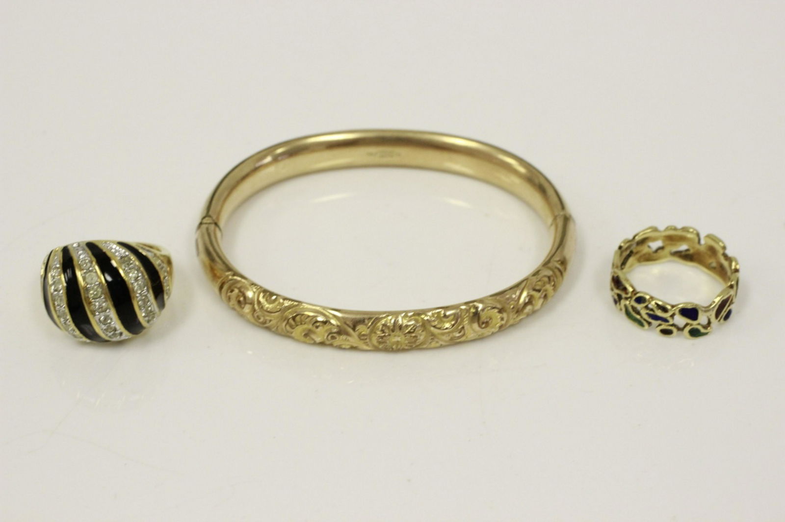 3 Jewelry Items Including 14K Gold & Enamel Ring (1 of 5)