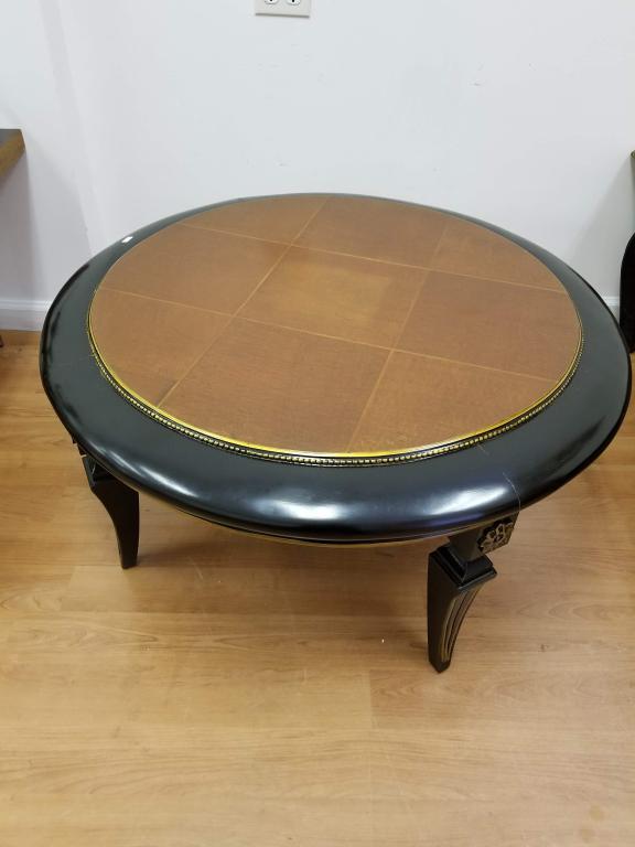 Round Wood Coffee Table: Round Wood Coffee Table. Dimensions- H-17" x Dia-36".
