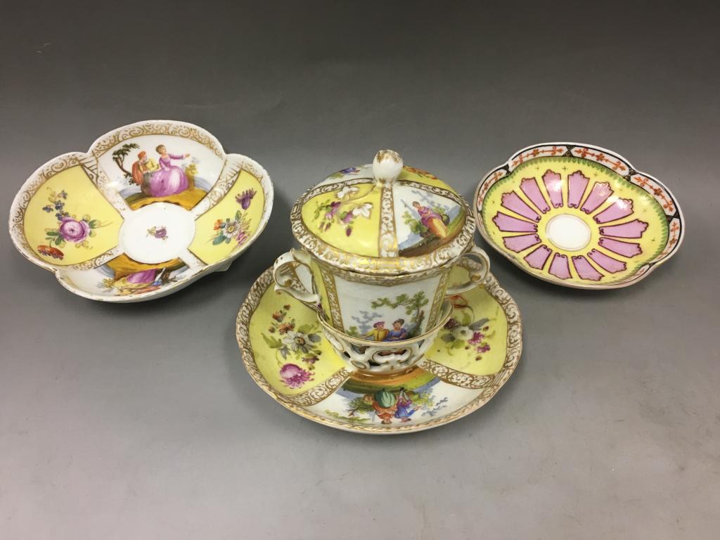 Dresden Chocolate Cup, Saucer & Top Plus 2 Others (1 of 7)