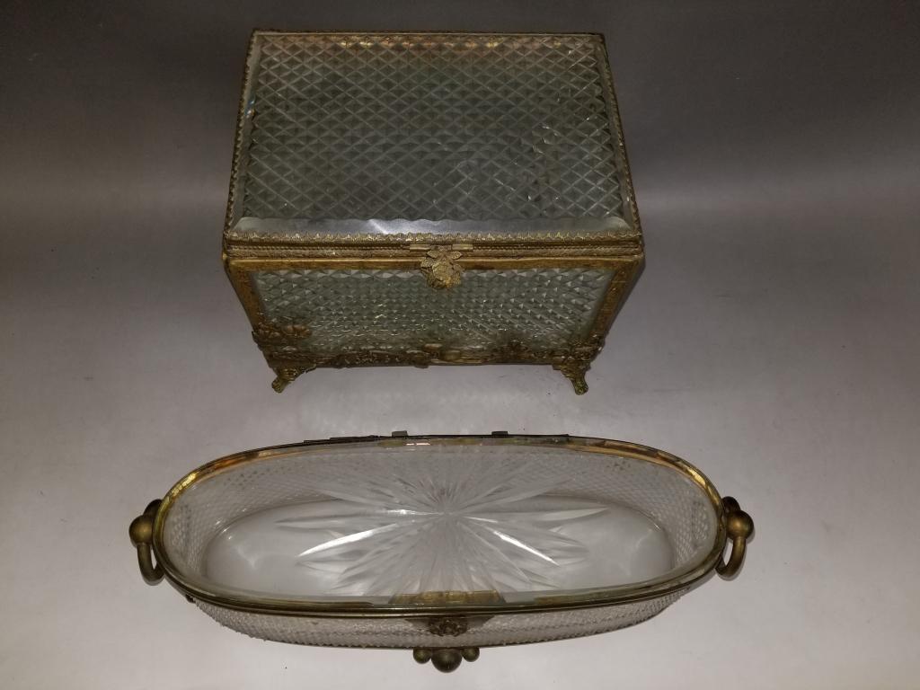 2 Large Boxes Including 1 Cut Glass & Gilt Metal (1 of 7)