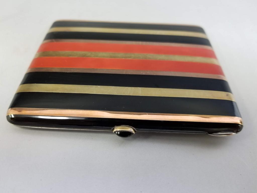 Sterling Silver & Gold Enameled French Cigarette (1 of 5)