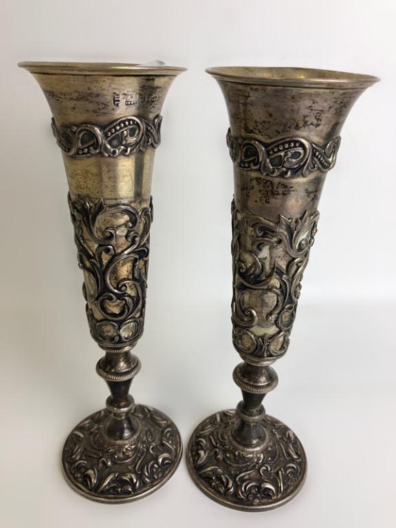 Russian Pair of 84 Silver Vases Repose Dated 1847 (1 of 2)