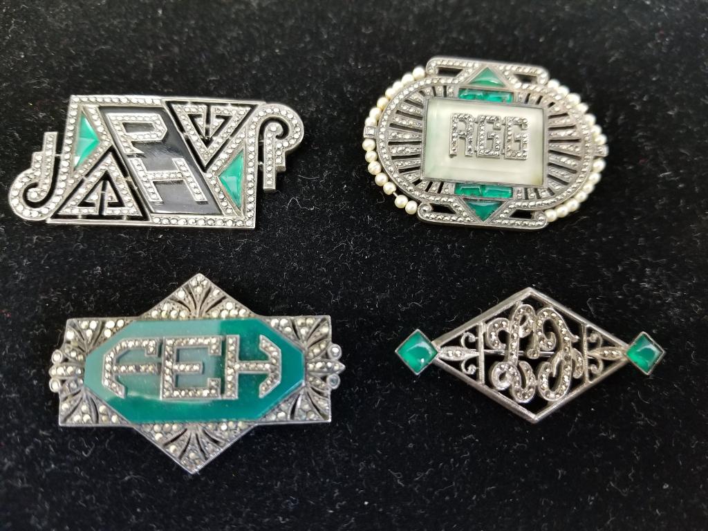 4pc Lot of Art Deco Brooches (1 of 7)
