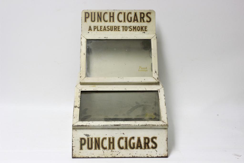 Punch Cigars 5¢ 2 Tiered Cigar w/ Tin Show Card (1 of 5)