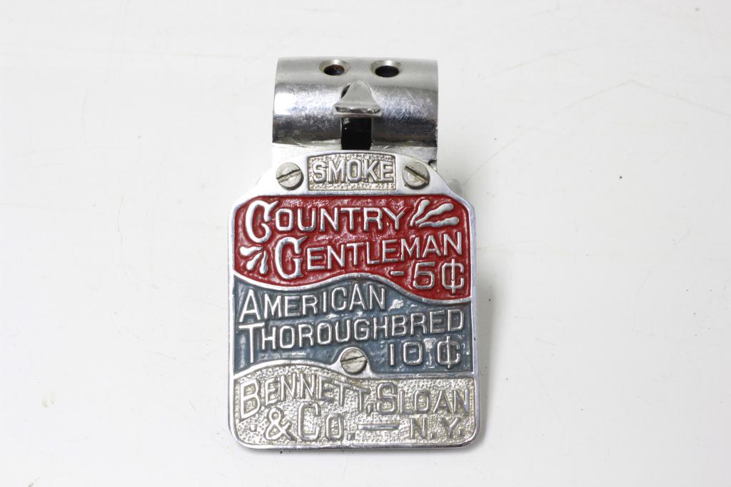 Push Down 2 Hole Chrome Cast Iron Cigar Cutter (1 of 4)