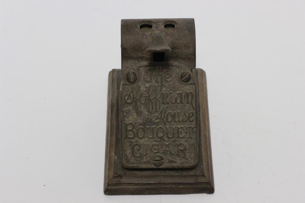 Push Down Advertising 2Hole Cast Iron Cigar Cutter (1 of 6)