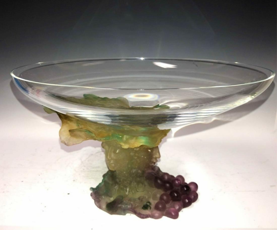 Daum Pate de Verre Center Bowl: Daum Pate de Verre Center Bowl. Provenance from a Private Collector in Westchester, NY. Excellent Condition. Dimensions- H-8.25" x Dia-13".