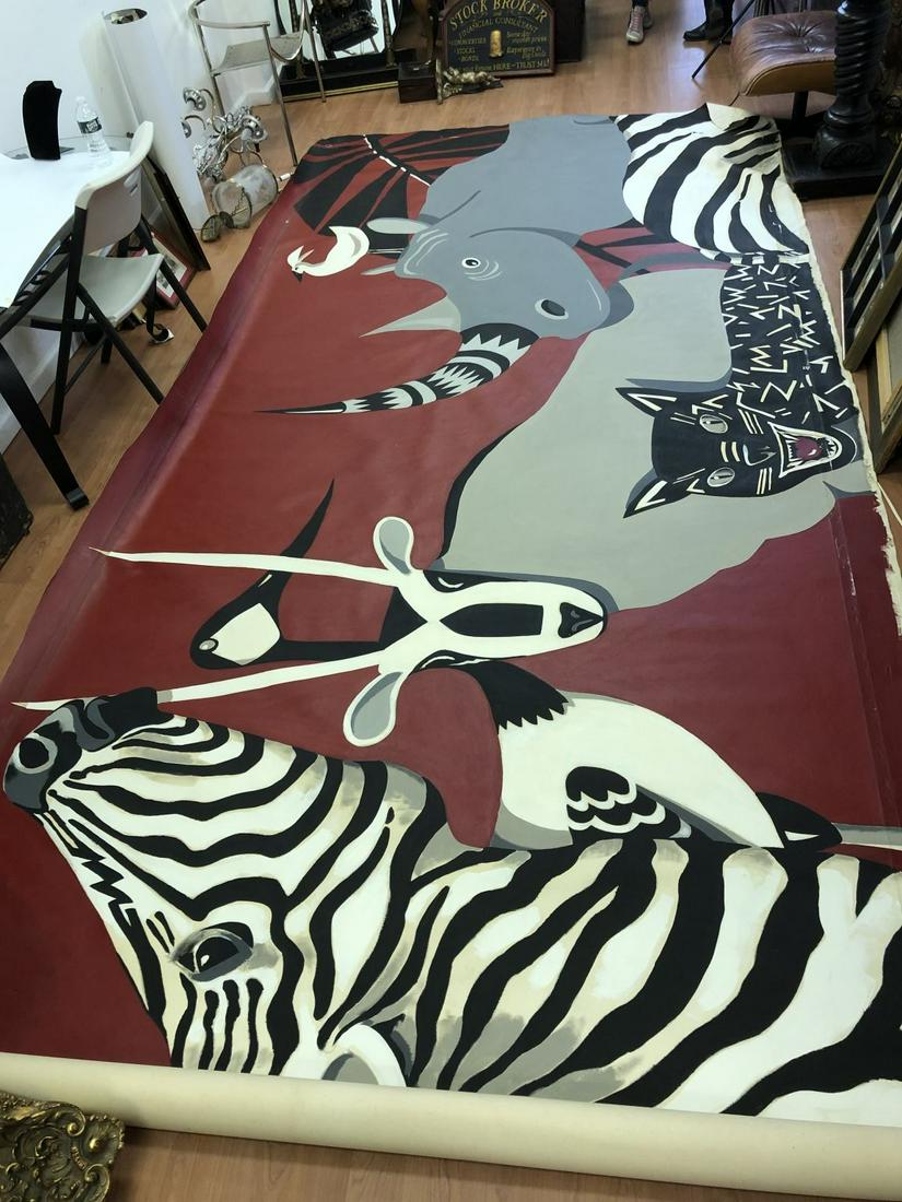 Michael Vollbracht (1947-2018), Monumental Mural O/C: Michael Vollbracht, American (1947-2018), Monumental Mural O/C.Unframed. Removed From Wood Stretcher, But it is Available. Provenance from an Upper East Side Apartment, New York City. Generally Good C