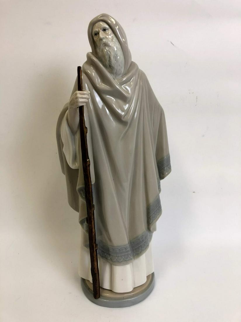 Lladro Large Figure of Abraham w/ Original Cane: Lladro Large Figure of Abraham w/ Original Metal Cane, Retired 1982. Provenance from a Long Island NY Estate. Generally Good Condition. Dimensions- H-14.5". Please note the absence of a condition repo