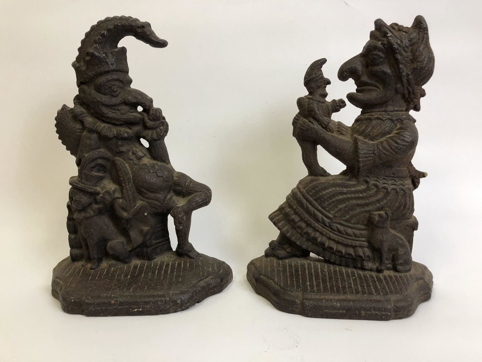 Pair of Early 19thC Large Metal Door Stoppers: Pair of Early 19thC Large Metal Door Stoppers. Provenance From a Long Island, NY Home. Good Condition. Dimensions- H-12" x W-9". Please note the absence of a condition report does not imply that there