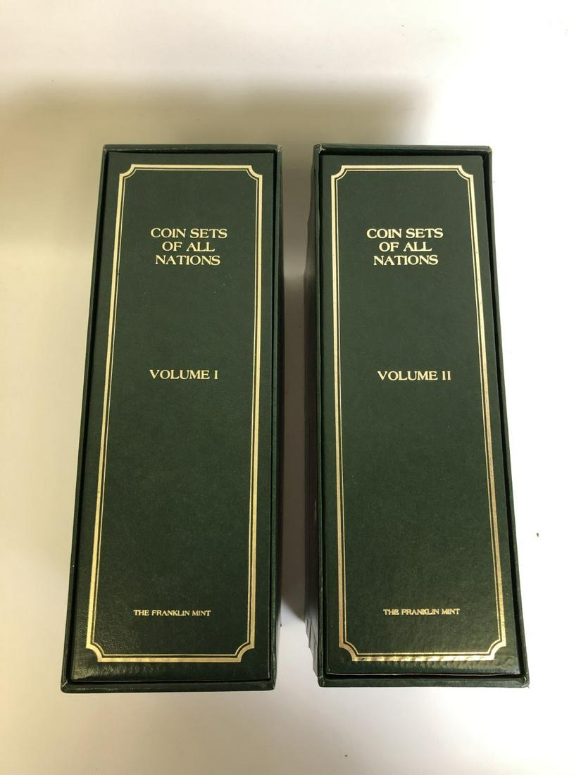 Coin Sets of All Nations by Franklin Mint: Coin Sets of All Nations by Franklin Mint. Volumes 1 & 2. Various Countries. Provenance from a Long Island NY Estate. Generally Good Condition. Please note the absence of a condition report does not i