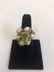 Unusual 14k Gold, Emerald & Pearl Ring
