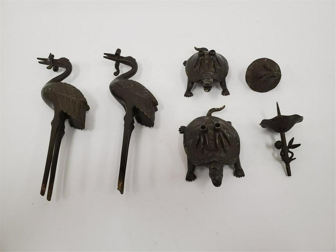 Pair of Antique Chinese Bronze Candle Stick Holder (1 of 2)