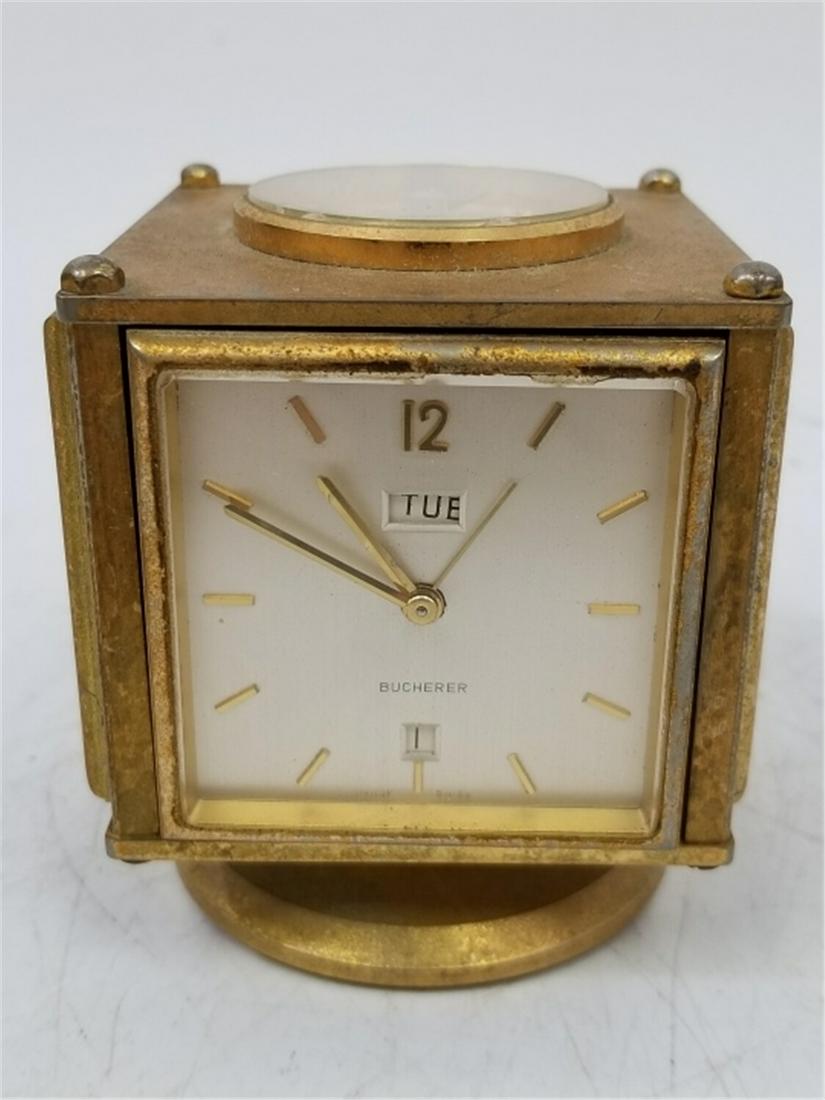 Unusual Bucherer Imhof  Brass Swiss Clock (1 of 7)