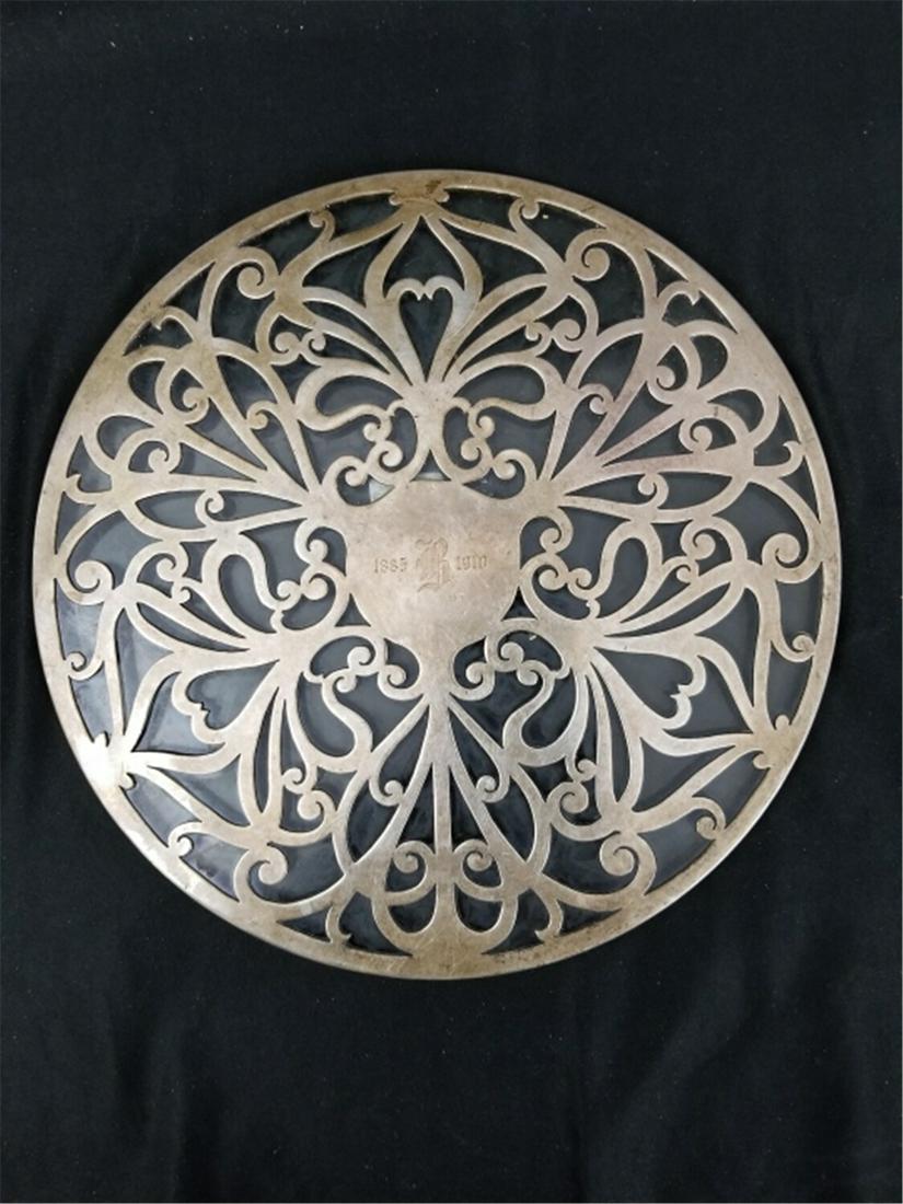 Tiffany & Co Sterling Silver & Glass 10" Trivet (1 of 4)