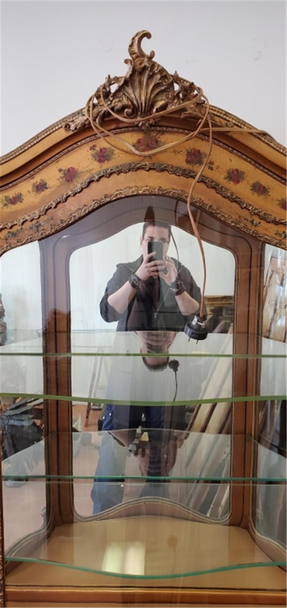 Large 19th C. French Louis XV Vernis Martin Vitrine (1 of 12)