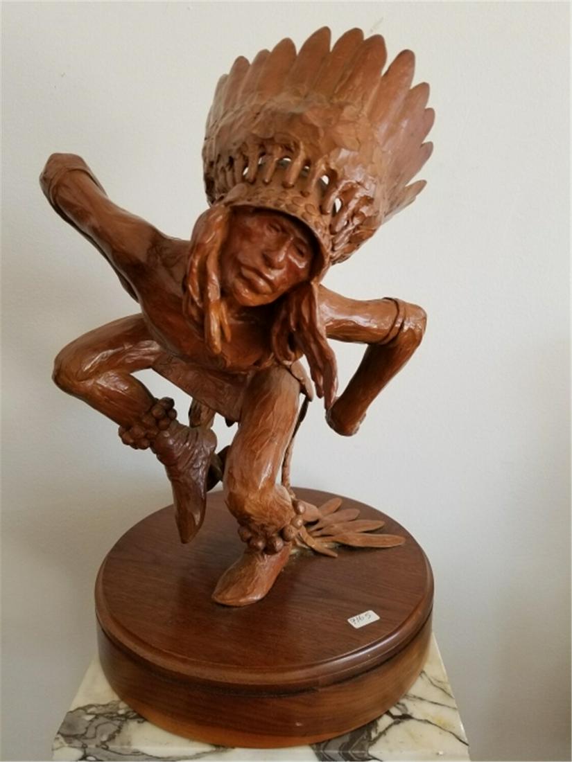 Large Bronze figure of American Indian Dancing (1 of 6)